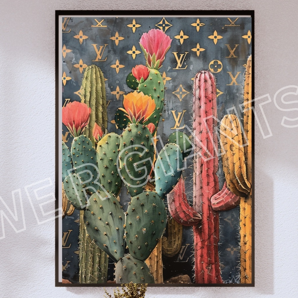 Louis Vuitton Cactus Wall Art 24x36 Vuitton Trendy Art by the Artist Denardai